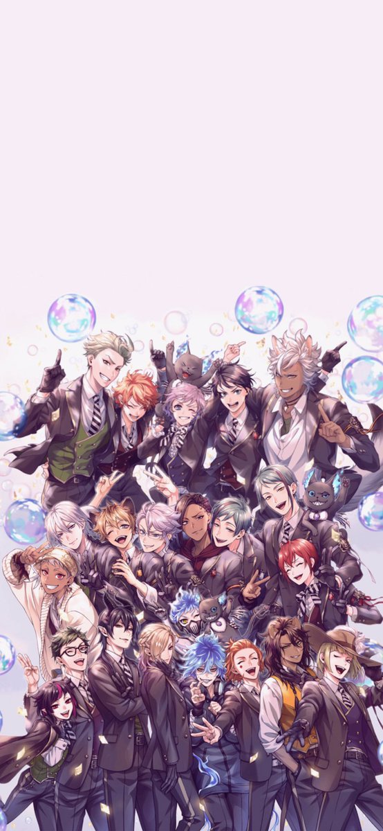 H0NEYW0RKS's tweet photo. — twisted wonderland anniversary illustrations wallpapers / lockscreens !! 🎊

sharing what i made for myself and made three different sizes, feel free to save and use 🫶 https://t.co/OiDAOnLkQM