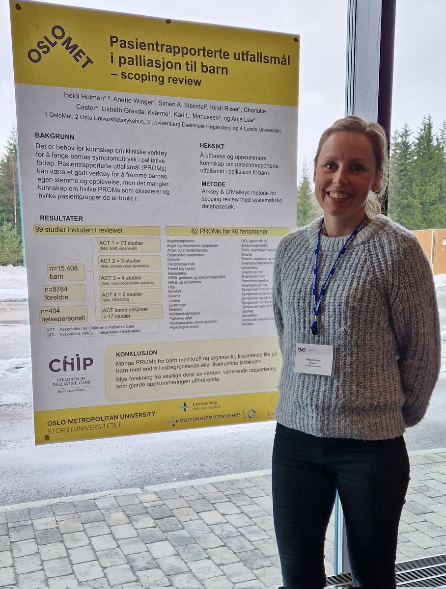 Heidi Holmen (@heidi_holmen) on Twitter photo V <a href="/OsloMet/">OsloMet</a> i nettverket Barn i <a href="/palliasjon/">Children in Palliative Care (CHIP)</a> har vi gjennomført en oppsummering av skjema for å spørre barn i palliasjon om deres opplevelse og symptomer, poster i dag på #bpal23 <a href="/anettewinger/">anette winger</a> <a href="/SSteindal/">Simen A. Steindal</a> <a href="/kirstiri/">Kirsti Riiser</a> <a href="/KvarmeG/">Lisbeth G. Kvarme</a> V <a href="/OsloMet/">OsloMet</a> i nettverket Barn i <a href="/palliasjon/">Children in Palliative Care (CHIP)</a> har vi gjennomført en oppsummering av skjema for å spørre barn i palliasjon om deres opplevelse og symptomer, poster i dag på #bpal23 <a href="/anettewinger/">anette winger</a> <a href="/SSteindal/">Simen A. Steindal</a> <a href="/kirstiri/">Kirsti Riiser</a> <a href="/KvarmeG/">Lisbeth G. Kvarme</a>