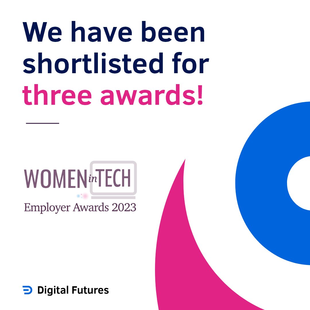 digitalfutures0's tweet photo. We are absolutely thrilled to have been shortlisted for three awards at the @WITEawards! We are working incredibly hard as an organisation to create more opportunities for #womenintech and are delighted to get this recognition. #diversityintech #equity #inclusionintech https://t.co/aYSBtRPwb9