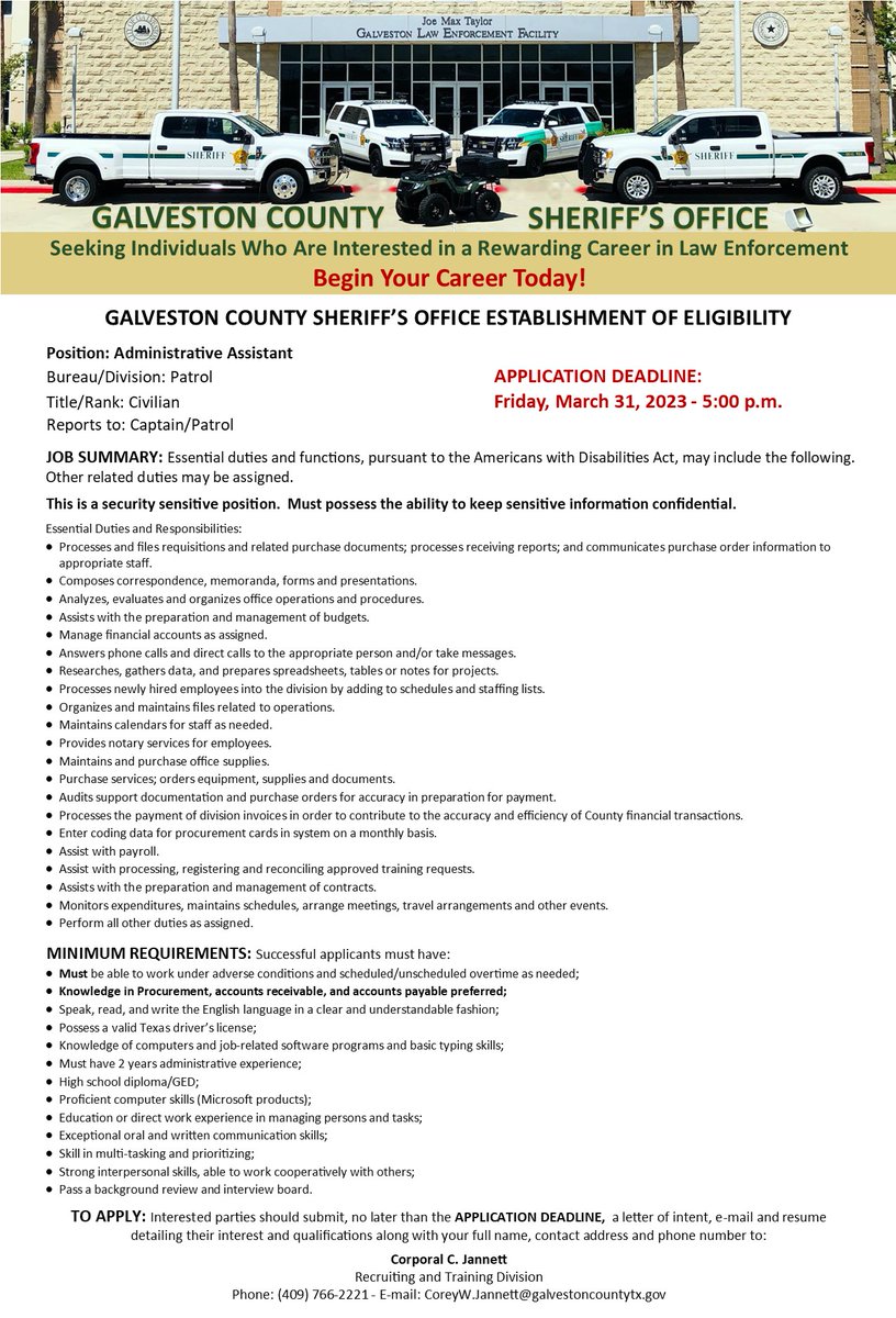 Galveston County SO (@gcsotexas) on Twitter photo 
