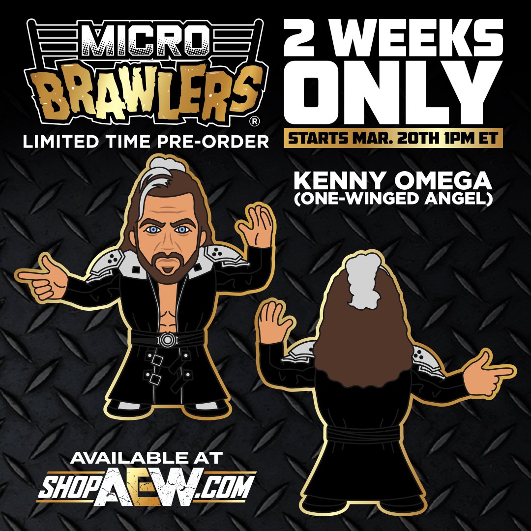 PWTees's tweet image. Available Now! Kenny Omega’s 1st AEW Micro Brawler!  2 Weeks Only!
Order Here: pwtees.co/3Jw1fTf

#kennyomega #aew #allelitewrestling #pwtees #prowrestlingtees #pwt #microbrawler 
@kennyomegamanx @aew @shopaew