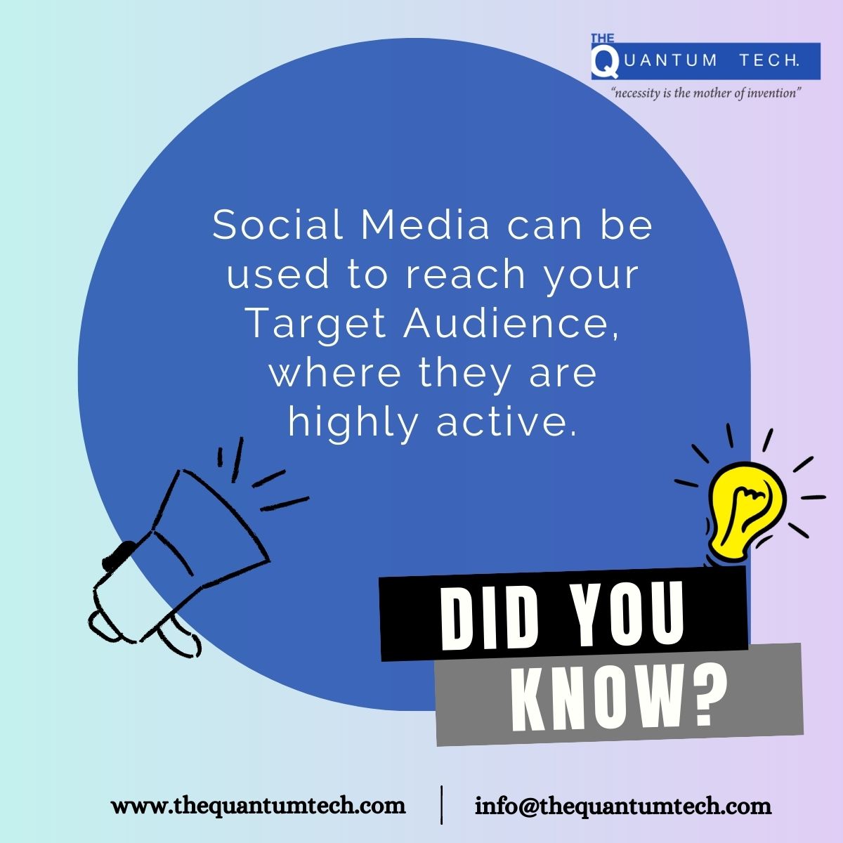 Social media is one of the most powerful tools for reaching your target audience...!!
.
.
.
#thequantumtech #innovation  #socialmediamarketing #socialmediamanagement #socialmediastrategy #audienceengagement  #socialmediahacks #targetaudience #socialmediagoals #socialmediasuccess