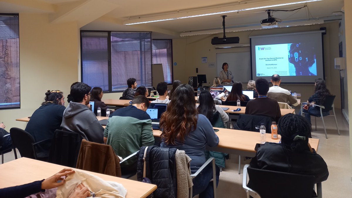 👩‍💻 Happy to share some pictures taken at the #WomenInScience session: from the Top Secret Rosies to women in HPC that happened just before #IWD2023 #8M2023

💜@NuriaCastell_A, UPC
💜@MGGasulla, BSC
💜@MJRementeria, BSC

➡ Details bsc.es/Z6e

#WomeninBSC #EquityinBSC