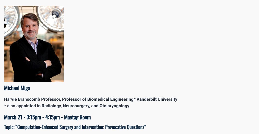 ViseVanderbilt's tweet image. VISE on the Road! #VISEaffiliate Michael Miga will present as part of the Speaker Series tomorrow at @utc_cecs Topic: “Computation-Enhanced Surgery and Intervention: Provocative Questions” #engineeringfaculty #surgery #engineering utc.edu/engineering-an…