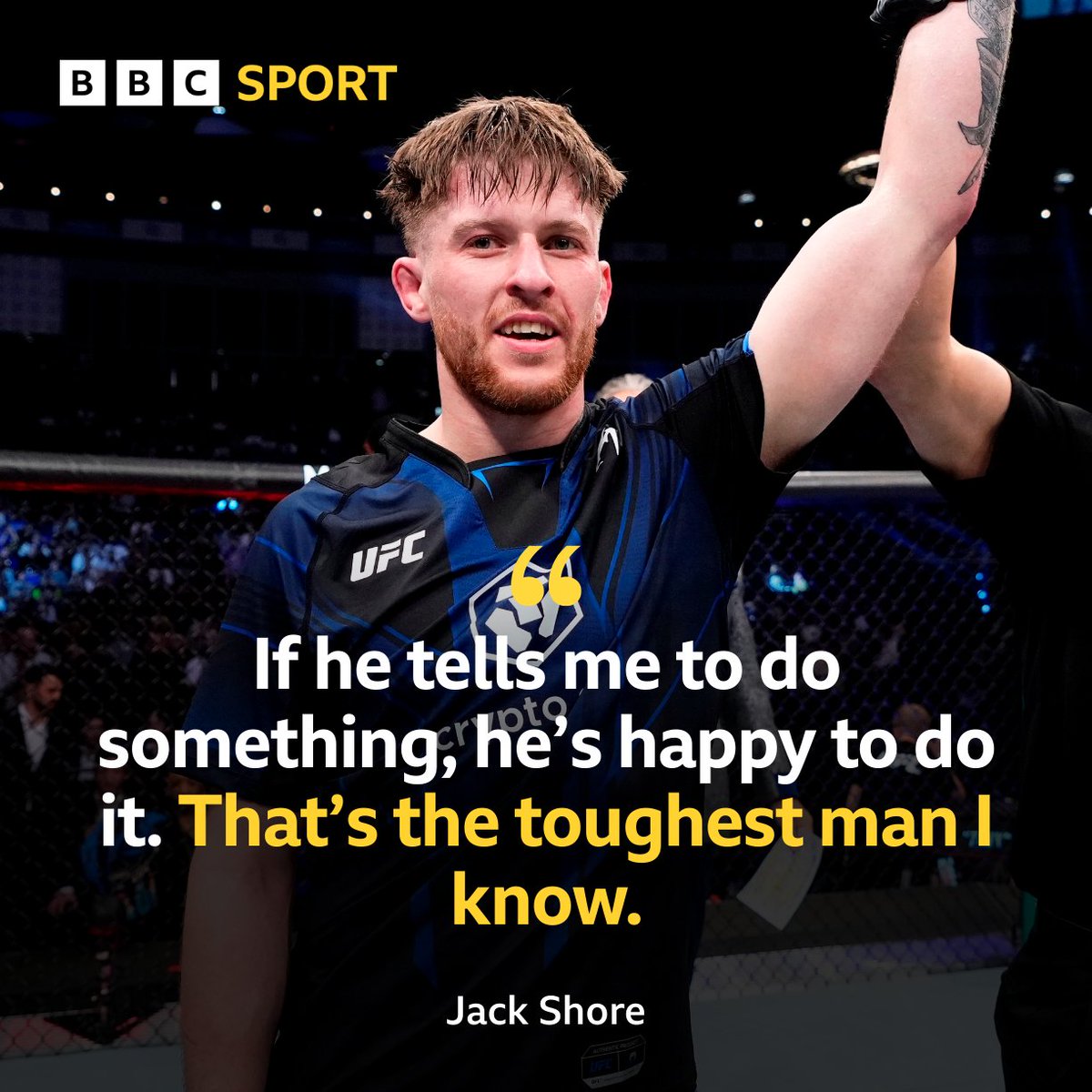 BBCSportWales's tweet photo. You can tell how much his dad means to him!

@jackshoremma on his father Richard's battle following his win at #UFC286

Wishing Richard a speedy recovery 💪

#BBCMMA https://t.co/m0QFITxkkX