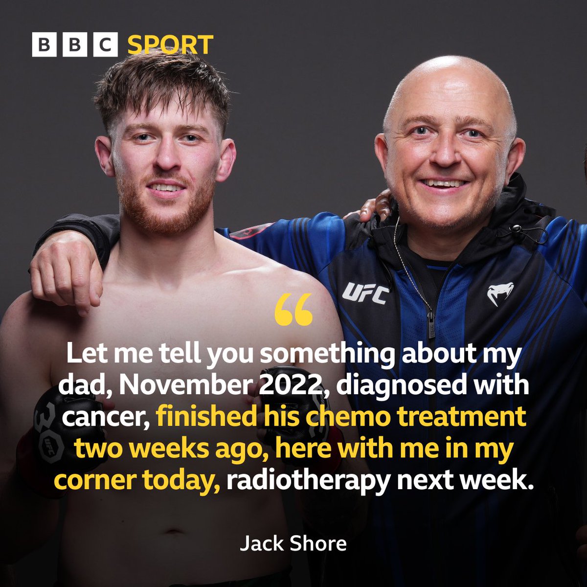 BBCSportWales's tweet photo. You can tell how much his dad means to him!

@jackshoremma on his father Richard's battle following his win at #UFC286

Wishing Richard a speedy recovery 💪

#BBCMMA https://t.co/m0QFITxkkX