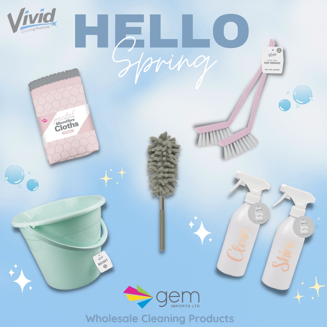 Spring has sprung! Gem Imports have an ever-growing line of wholesale cleaning supplies and accessories available at unrivalled prices.

See our recent blog post and related products: shorturl.at/wHLMX

#Wholesale #Ecommerce #UKimporter #Poundlines #Wholesalepoundlines