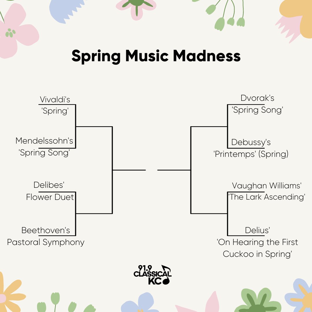 Happy first day of Spring! So many composers wrote about the changing of the seasons, but... which piece of music is the best? 👀

Fill out our Spring Music Madness bracket and share your own picks!

#classicalmusic #springequinox #marchmadness