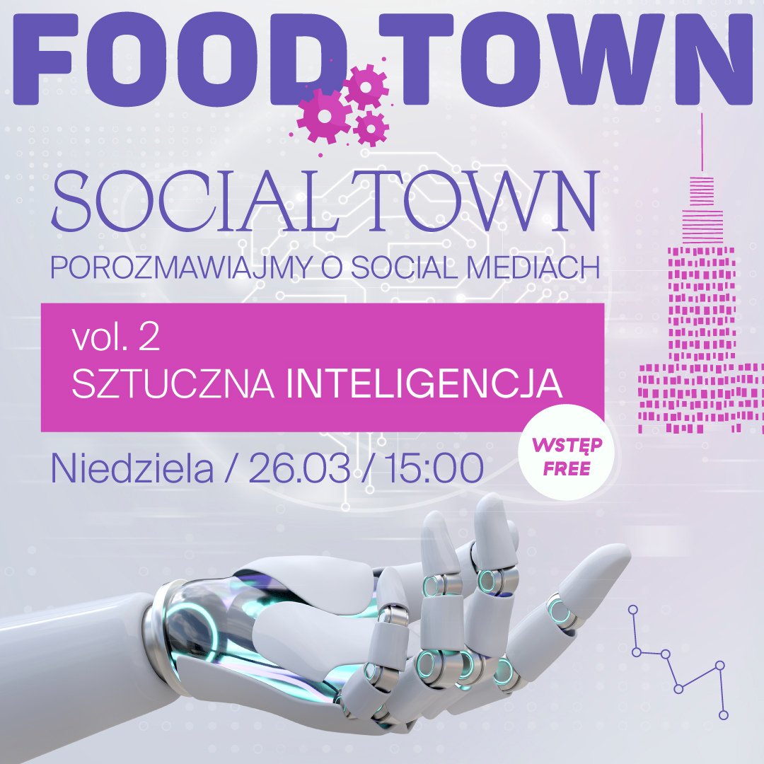 #SocialTown vol.2 - Sztuczna Inteligencja

Link do wydarzenia: fb.me/e/HFeDuKwK 

Czas przedstawić pierwszego prelegenta, który wystąpi już w tę niedzielę w FoodTown w Fabryce Norblina. 

Często, w kontekście #AI, pojawia sie to pytanie:  co z prawo.pl…