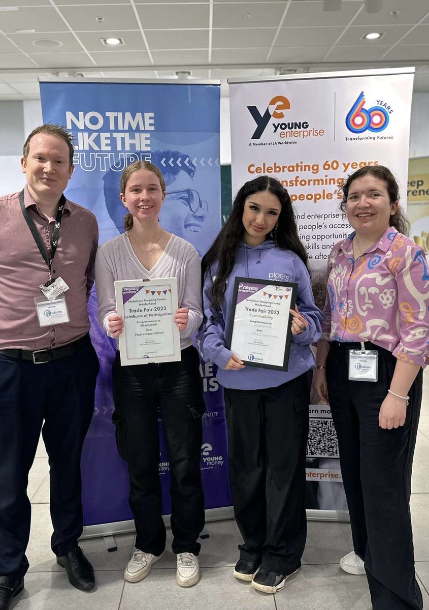 PipersSocialSci's tweet image. A big congratulations to Young Enterprise team Sleepsential who were awarded the Sustainability Award at Maidenhead yesterday! #PipersSixthForm #PipersPride #PipersSocialSci