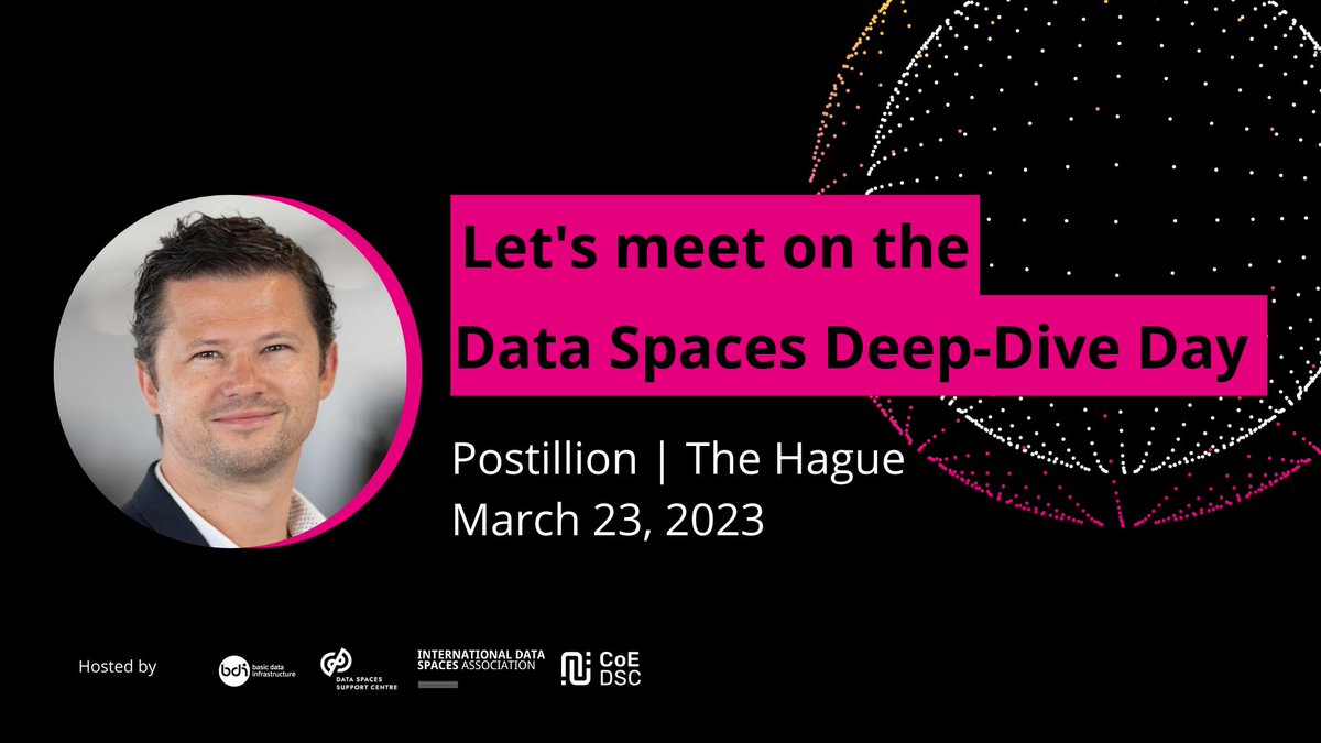 Only three days left until the Data Spaces Deep-Dive day!

Come interact with iSHARE director <a href="/gvdh/">Gerard vd Hoeven</a> and CTO <a href="/rajivrajani/">Rajiv Rajani</a> at 12.30, during the Data Spaces Solutions &amp; Technologies Deep-Dive Track. 

Furthermore, starting at 9.00, don't miss on the <a href="/I4Trust/">i4Trust</a> deep-dive track either!