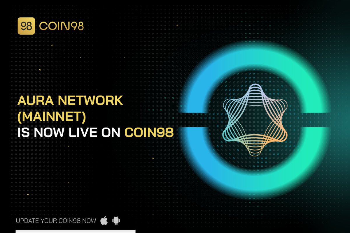 coin98_wallet's tweet photo. The #Xstaxy Mainnet of @AuraNetworkHQ is now live on #Coin98SuperApp &amp; #Coin98Extension!

We support users to manage $AURA tokens &amp; CW721 &amp; CW4973 #NFTs easily on Coin98 and enter dApps via a seamless connection.

Update your App &amp; create a wallet 👉 https://t.co/kkvXVJDEzi. https://t.co/gAy0gbeh6W