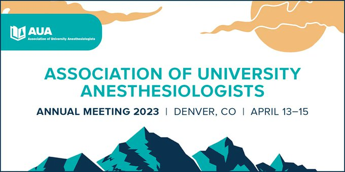 The Univ of Colorado Dept of Anesthesiology will host the AUA Annual Meeting in Denver this April. See the full conference program at meetings.iars.org #IARS23    #SOCCA23    #AUAAnes23