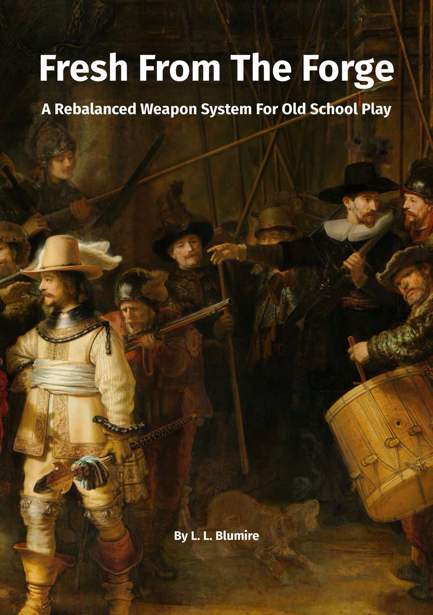 BonesContention's tweet photo. Step in to the sepulcher, as Ben L reviews Fresh From the Forge by Lucille Blumire. Why is weapon choice and combat in B/X derived games so ho-hum? What can be done to make it more interesting? Is there a happy medium between theater of the mind and battlemaps? 🔽 https://t.co/e41PcEz4N9