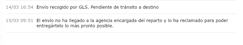 alhenx's tweet photo. @GLS_clientes Lo único que me habéis dicho es que está "en tránsito". ¿Cómo es posible que un envío desde Alicante a Cádiz lleve en tránsito casi 1 semana en un servicio de 24h y no se actualice desde el día 15? https://t.co/ryCX3AIgeL