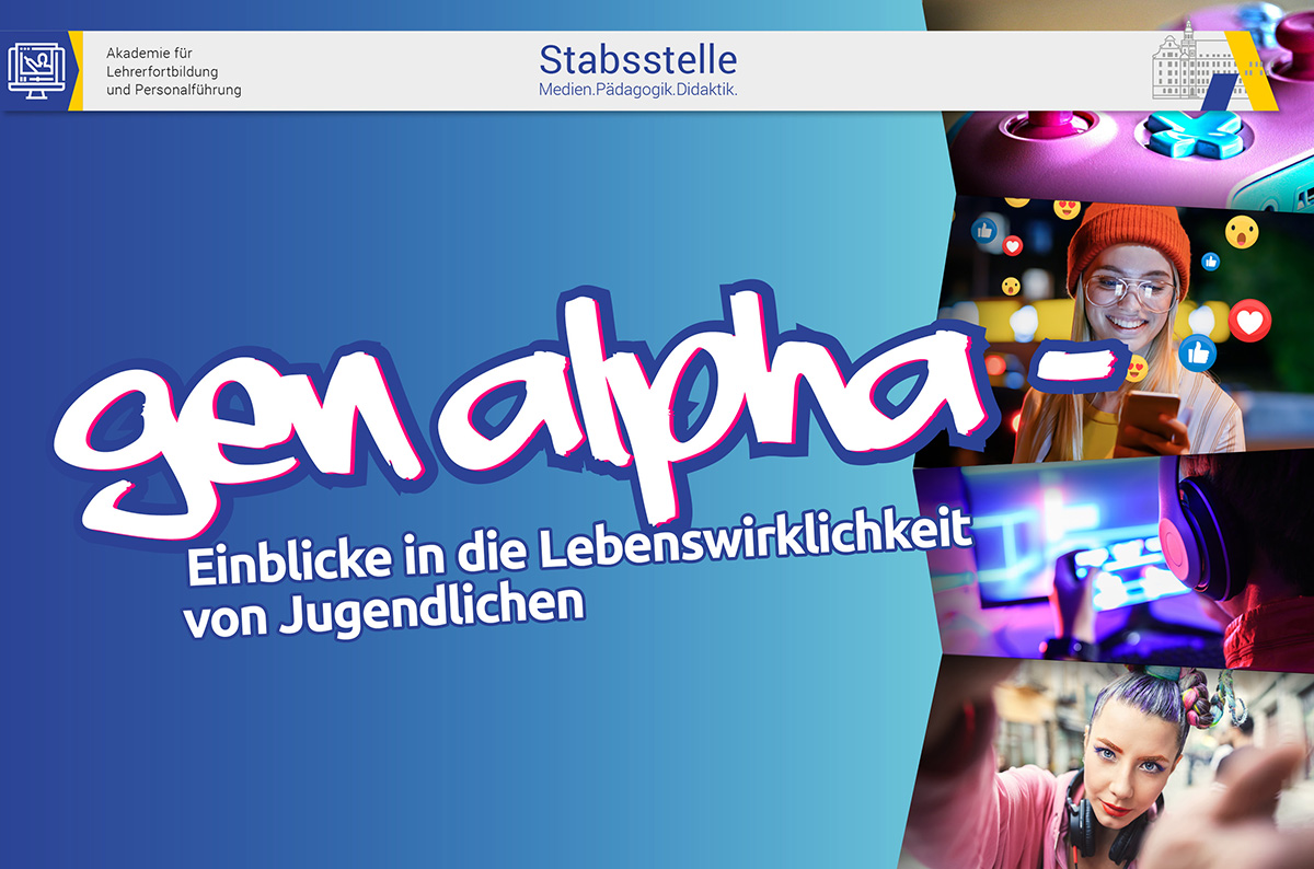 Stabsstelle_ALP's tweet photo. 💥Unter dem Titel "gen alpha" startet am 27.3. eine neue Fortbildungsreihe. Sie beleuchtet die Lebenswirklichkeit von Jugendlichen und bietet spannende Anregungen für zeitgemäßes (digitales) Unterrichten.
Hier anmelden:👉https://t.co/kIBYw7DruP
#twlz #BayernEdu #mBdB @KM_Bayern https://t.co/v8tEiIAbCX