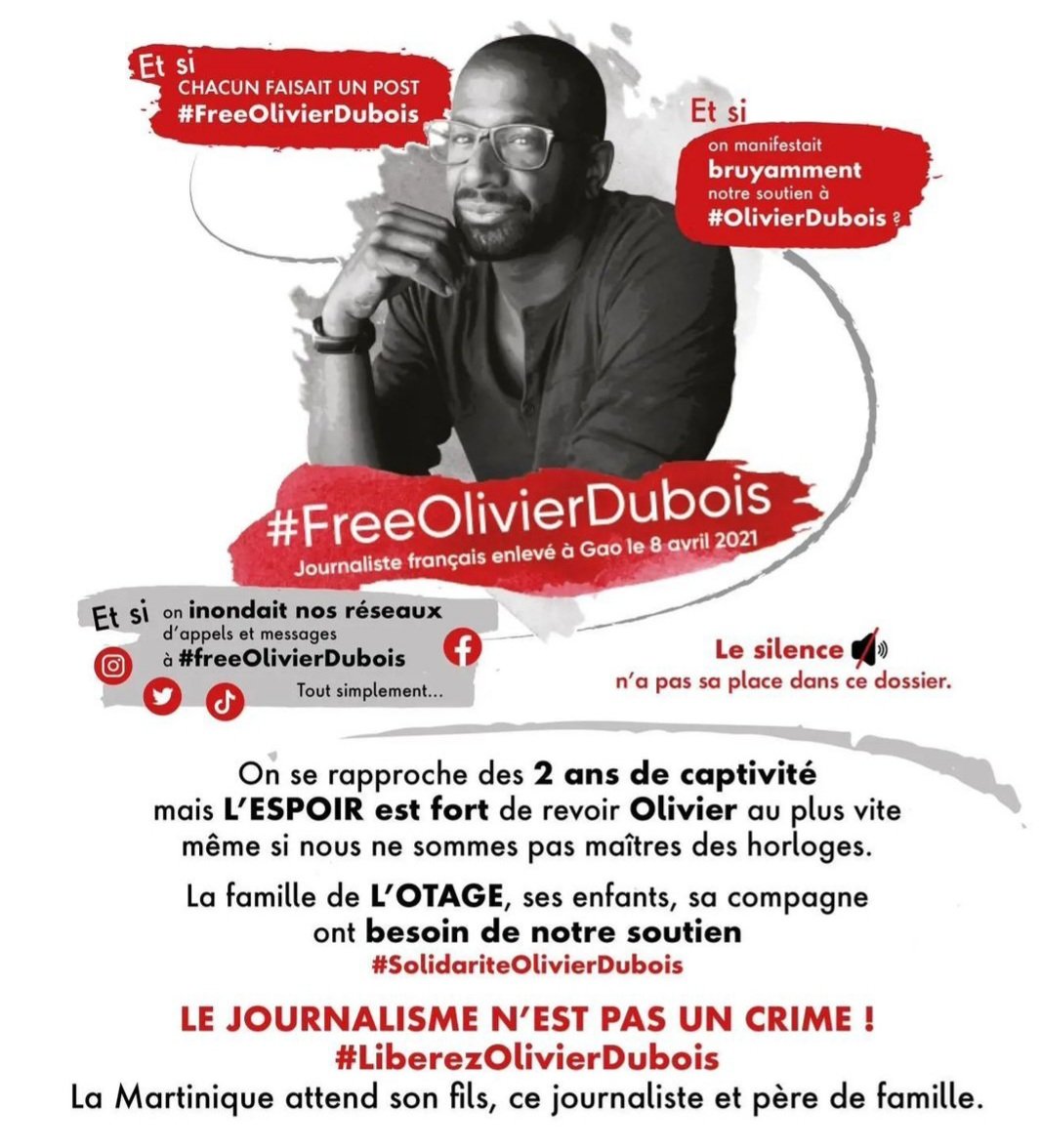 #FreeOlivierDubois : bientôt 2 ans! Restons mobilisés! #LiberezOlivierDubois #SolidaritéOlivierDubois