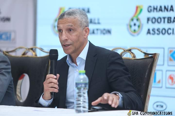 7SportsGhana's tweet photo. Officially unveiled as the New Black Stars sweat merchant until December 2024.

Tasked to qualify Ghana for the 2024 AFCON and the 2026 World Cup.

Welcome Chris Hughton. https://t.co/wtwmT81kwB