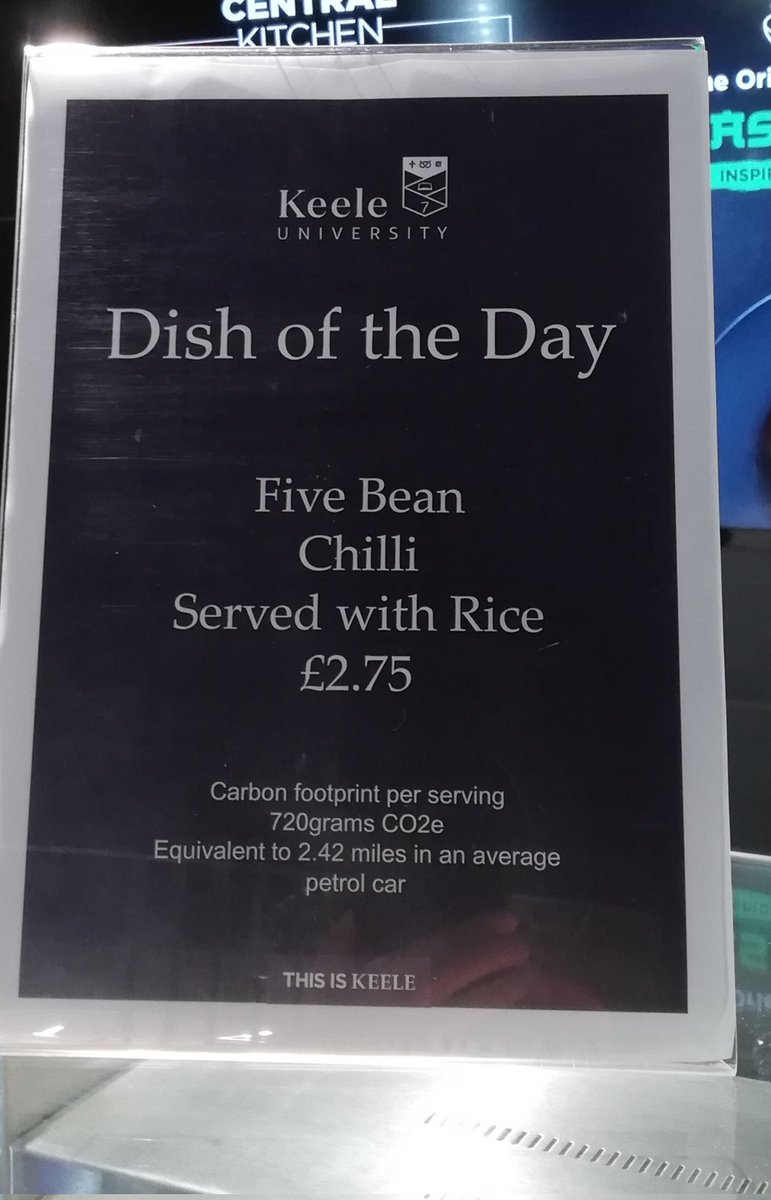 Well done @KeeleUniversity  for some decent food at a decent price and for displaying carbon footprints.
@sustfuturekeele @GreenKeele