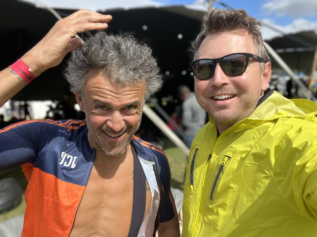 Met <a href="/FCBarcelona/">FC Barcelona</a> legend <a href="/LUISENRIQUE21/">LUISENRIQUE</a> at the <a href="/CapeEpic/">capeepic</a> today - still smiling after Stage 1 and 98km of riding mountain bike in the wind and rain! Vamos Luis!