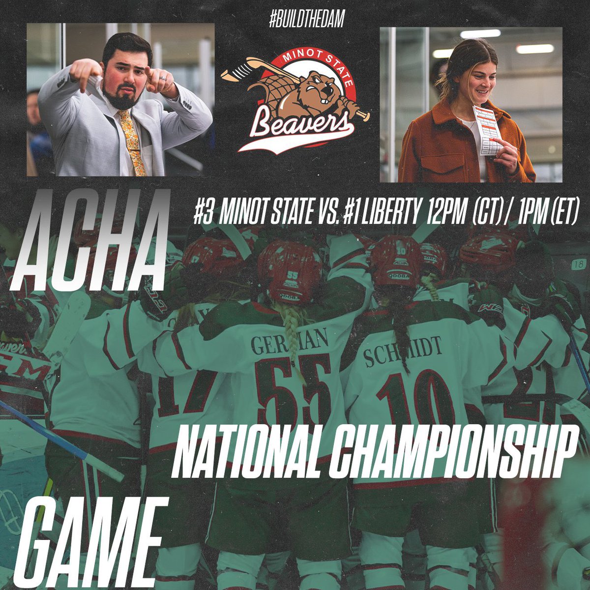 Seven former North Dakota HS girls will be playing in the 2023 <a href="/ACHA/">akiko</a> D1 Womens National Championship game today for #3 Minot St vs #1 Liberty University.
Hannah Gray-GF
Olivia Opheim-Davies
Paige Ackerman-Minot
Abby Tallman-Minot
Riley Ball-Bis
Anna German-Bis
Cameron Schmidt-Bis