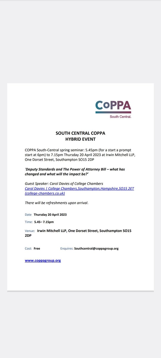 Just 1 month until our spring event! Details below.