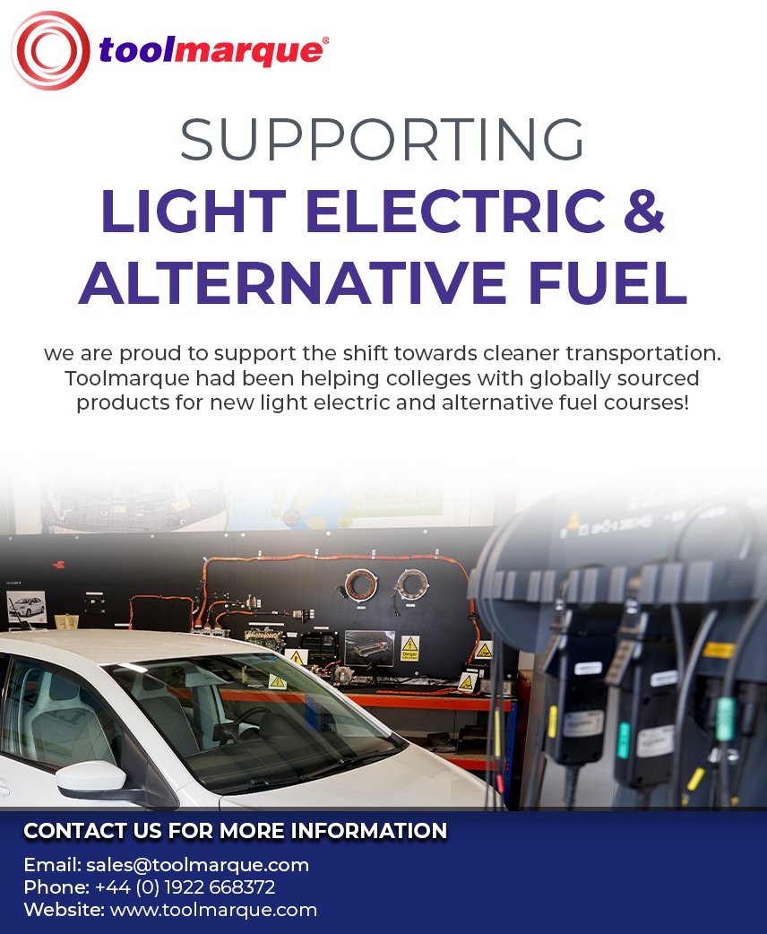 toolmarque's tweet image. We are proud to support the shift towards cleaner #transportation.
#Toolmarque had been helping colleges with globally sourced products for new light #electric and alternative #fuel courses! 
Website: toolmarque.com
#ElectricVehicles #AlternativeFuel #Sustainability