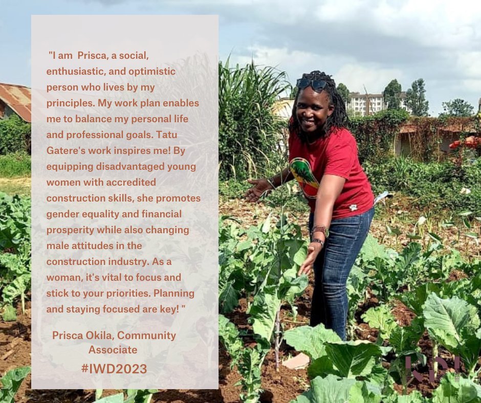 'Let's celebrate Women's Month by empowering women and promoting gender equality in all areas of life.' @PriscaOkila4 KDI's Community Associate. #IWD2023