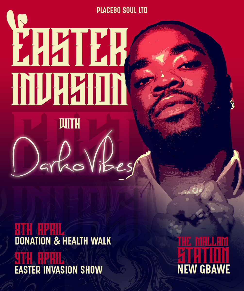 PlayPackTV's tweet photo. He is giving back to the community. Catch @Darkovibes live at Mallam-Gbawe (main car station) this Easter as headlines a lifetime experience. Save the date 8th/9th April 📅 #EasterInvasionWithDarkovibes #BUTiFLY #Playmack TV https://t.co/skcW8PKxmd
