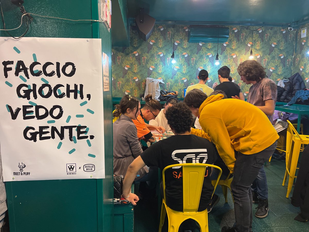 Ci vediamo domani ore 15 in Ostello Bello Duomo Milano per la seconda puntata di #MeetAndPlay: showcase &amp; playtesting di prototipi di #boardgames e #videogames, 3 ore aperte a tuttə! #indiedev #bringyourowngame