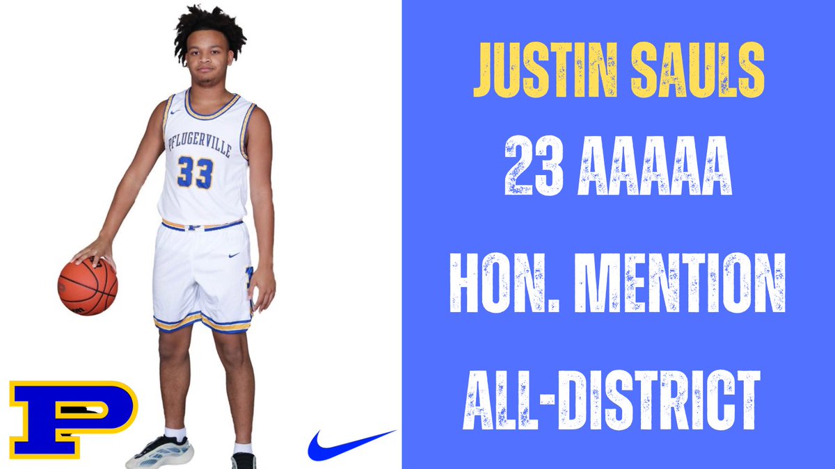 We would like to congratulate Justin Sauls on being selected as 23 AAAAA HONORABLE MENTION. <a href="/PflugervilleHS/">Pflugerville HS</a> <a href="/PfISDAthletics/">PfISD Athletics</a> <a href="/pfisd/">Pflugerville ISD</a> <a href="/JaivionMartin/">Jaivion “Skoop” Martin</a> <a href="/justinjr512/">Justin sauls</a>