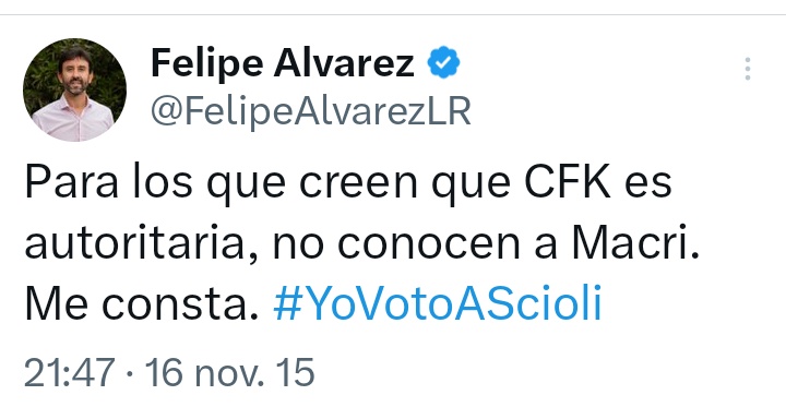 carolina_moine's tweet photo. Felipe Alvarez, diputado kirchnerista hasta que, en 2019, se postuló por JxC, y como hicieron todos los traidores a Macri ese año, omitía de los flyers su foto y su nombre, a pesar de que la gente votaba JxC sólo por @mauriciomacri.

Juntos, #ElCambioTeLoDebo.

#MacriOMafia https://t.co/0p7yniLgET