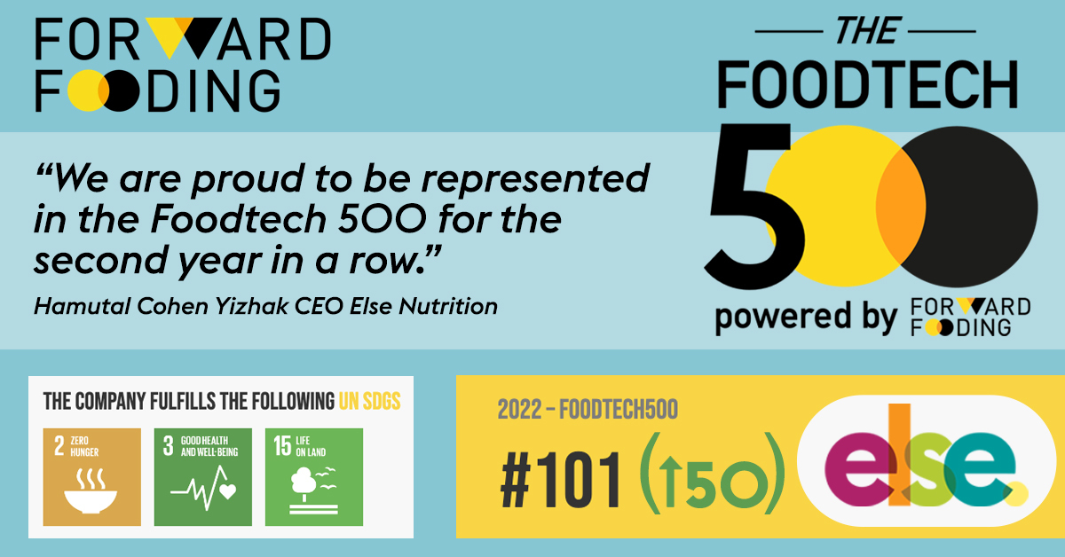 Else Nutrition (@elsenutrition) on Twitter photo We are so excited to announce that we made it on the latest annual FoodTech 500! Else placed #101 out of 500, that’s 50 spots higher than we were last year. Thanks <a href="/forwardfooding/">Forward Fooding</a> #foodTech #plantbased #Sustainability We are so excited to announce that we made it on the latest annual FoodTech 500! Else placed #101 out of 500, that’s 50 spots higher than we were last year. Thanks <a href="/forwardfooding/">Forward Fooding</a> #foodTech #plantbased #Sustainability
