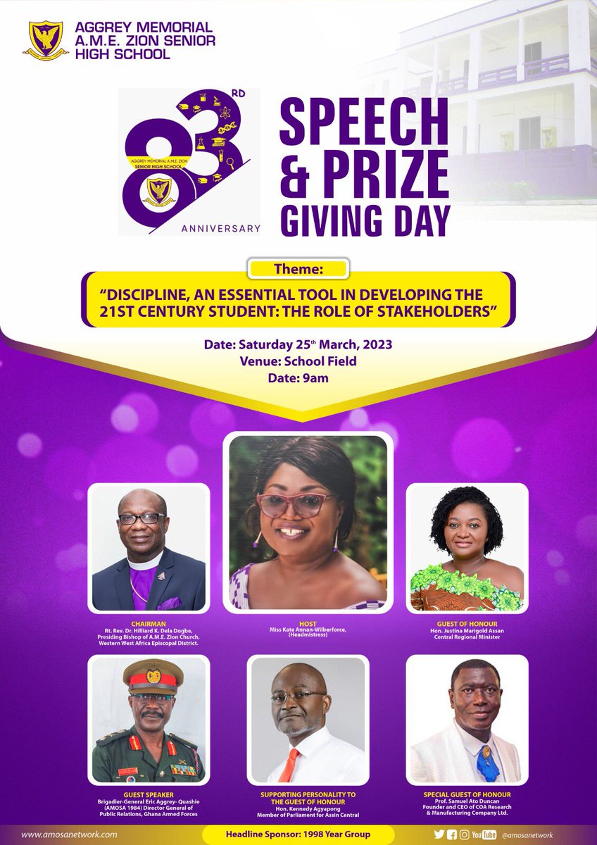 AggreyMemorial_'s tweet photo. BridgeCity Calls🥳🥳🥳💜💛 #ProudlyAggrey #AMOSA #83rdAnniversary https://t.co/x9muV28qVL