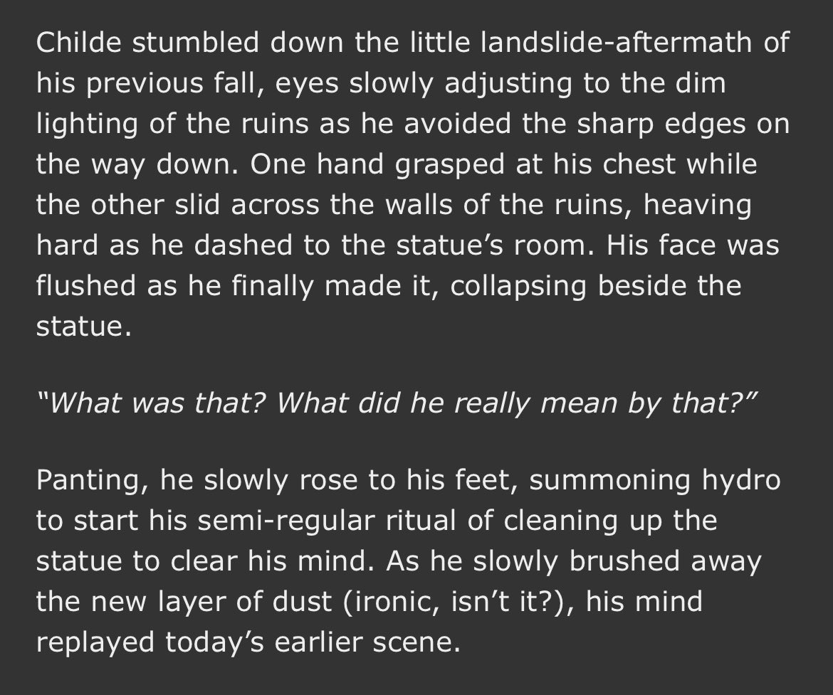 tieruuu's tweet photo. #zhongchi 🔶💧 #Childe
Coming back from the dead to drop a fic ✌️✌️

Remember that one thread I left as a wip last year? I finally finished it 🎉

Childe wishes to know what Zhongli is thinking, Guizhong is willing to help

“Your Thinking of Me” - 
https://t.co/IslcWWYhB2 https://t.co/HB7fbGXx2D