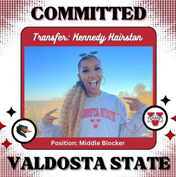 Valdosta State
🎉 COMMITTED 🎉 
Kennedy Hairston

#committed #ncaawvb #transfer #volleyball