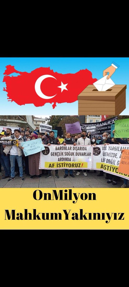 AFyoksa OyYok
<a href="/RTErdogan/">Recep Tayyip Erdoğan</a> <a href="/bybekirbozdag/">Bekir  Bozdağ</a> <a href="/BY/">Binali Yıldırım</a> <a href="/fuatoktay/">Fuat Oktay</a> <a href="/MustafaSentop/">Mustafa Şentop</a> <a href="/iletisim/">T.C. İletişim Başkanlığı</a> <a href="/mustafaelitas/">Mustafa Elitaş</a> <a href="/NumanKurtulmus/">Numan Kurtulmuş</a> <a href="/yilmaztunc/">Yılmaz TUNÇ</a> <a href="/Hayati_Yazici/">Hayati Yazıcı</a> <a href="/avabdullahguler/">Abdullah Güler</a> <a href="/dbdevletbahceli/">Devlet Bahçeli</a>  Sadece Af Bizler Hazırız Ya Siz 14 Mayıs