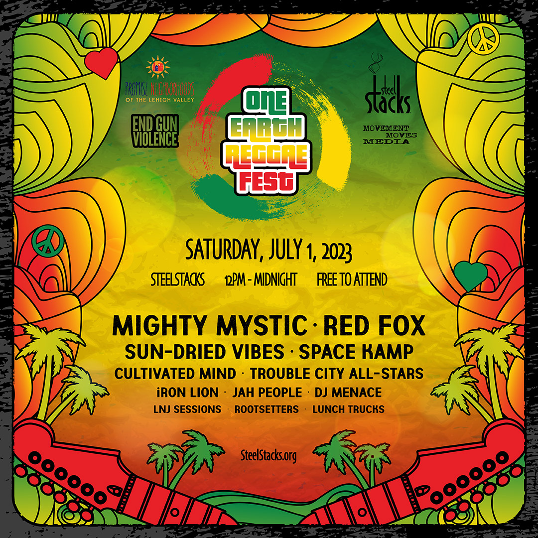 Who's ready for some fun times and good vibes under the sun this July at the second-annual One Earth Reggaefest?!❤️💚💛🖤 The free, one-day festival returns to SteelStacks on July 1st! Mark your calendars📆