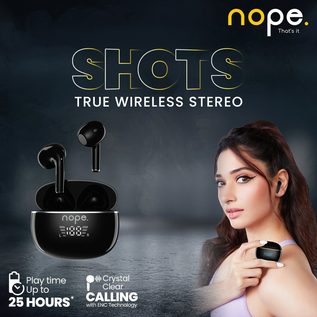 nope_india's tweet photo. Stay connected with your friends & family. Experience crystal-clear calling on-the-go with "Shots". "NOPE" That's It.
.
.
.
#nope #thatsit #young #fresh #bright #freedom #fun #wirefree #besttws #shots #bestsound #calling #tws #handsfree
#dolbysound #crystalclearsound https://t.co/A6PeHlsUPY