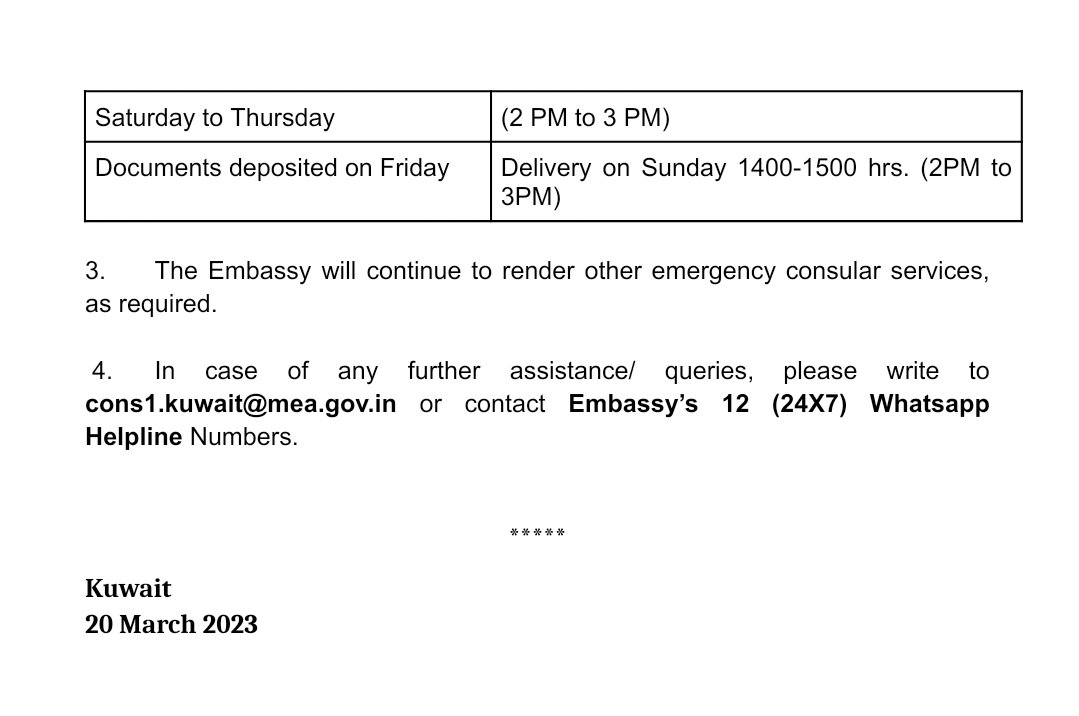 Indian Embassy Working Hours in Ramadan