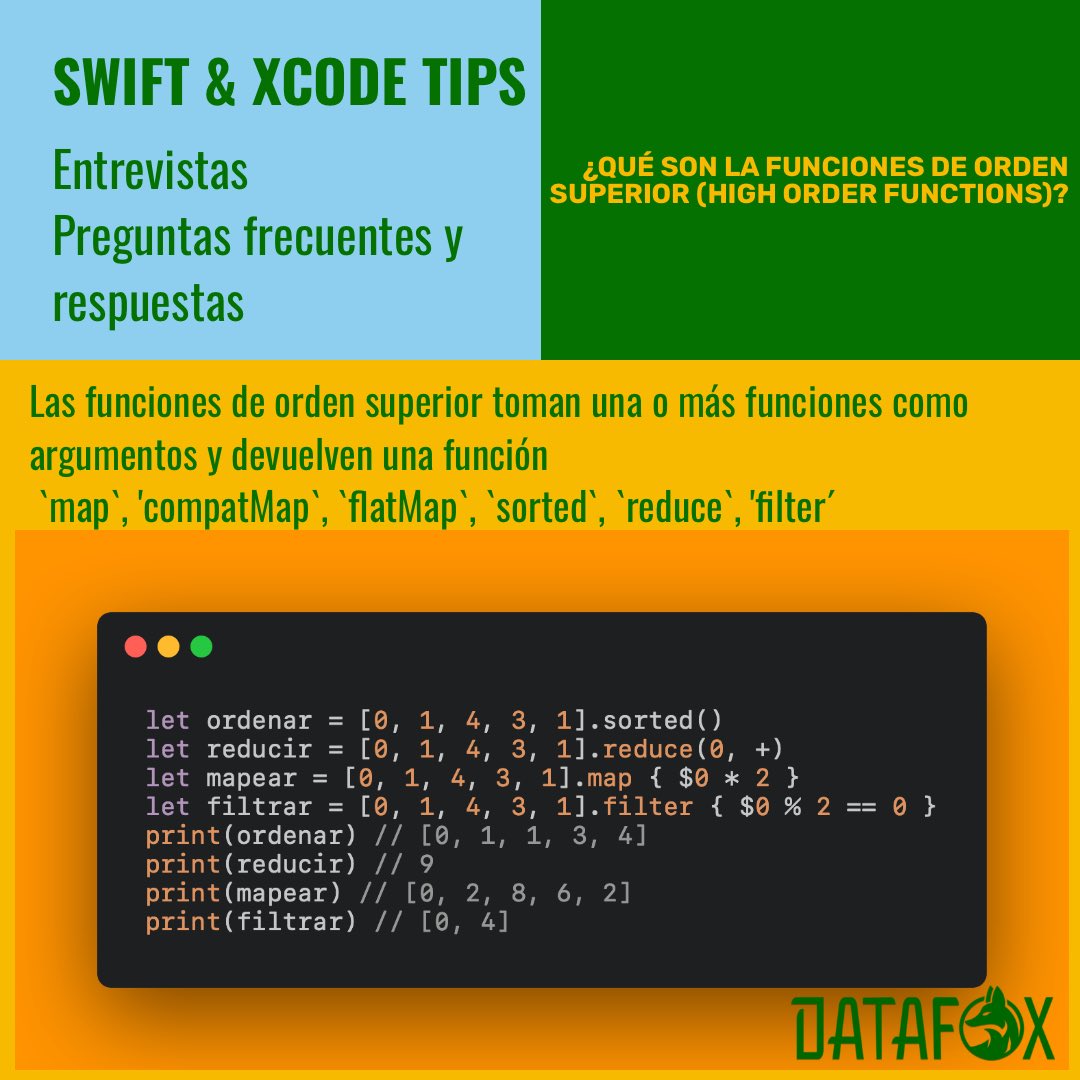 datafoxsoftware's tweet image. Tech interview questions
¿Qué es defer?
Funciones de orden superior
¿Para qué sirven las extensiones de protocolo?
Diferencia entre == y ===
Life Moments para iOS: apps.apple.com/app/id16596480…
#swiftuitutorials #iosdev #iosdeveloper #swiftlang #swift #swiftui #opentowork