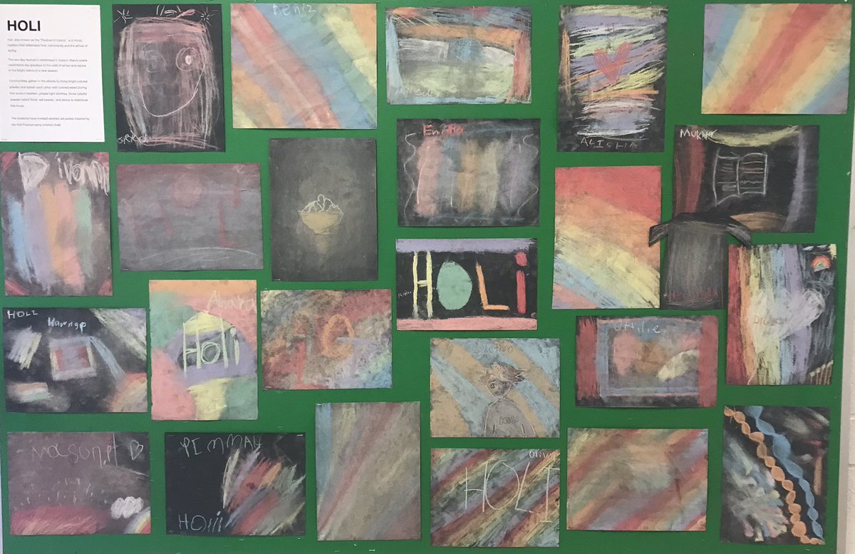 <a href="/BlaydonPs/">BlaydonPS</a> Ss created beautiful art as part of their learning about #Holi2023 earlier this month. #studentengagement #inclusion <a href="/tdsb/">Toronto District School Board</a> <a href="/LC2_TDSB/">Learning Centre 2</a>