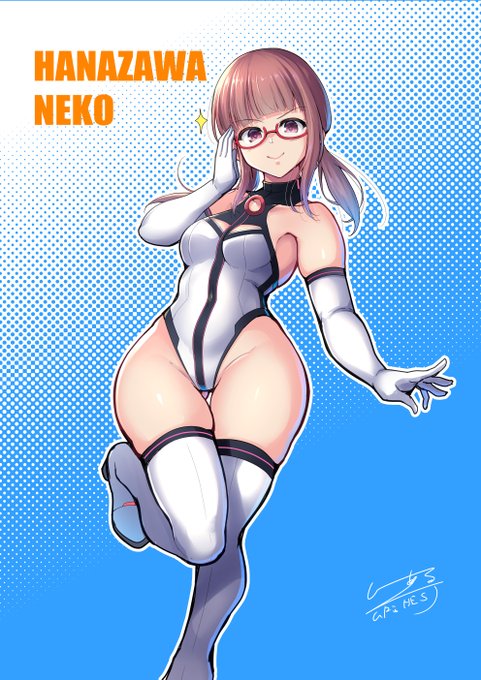 Vtuberの花沢ねこさん @instant_cat_v のファンアート描きました。
グラディウスとかのSTGやってるときの服装イメージ! 
 #花ねこイラスト 