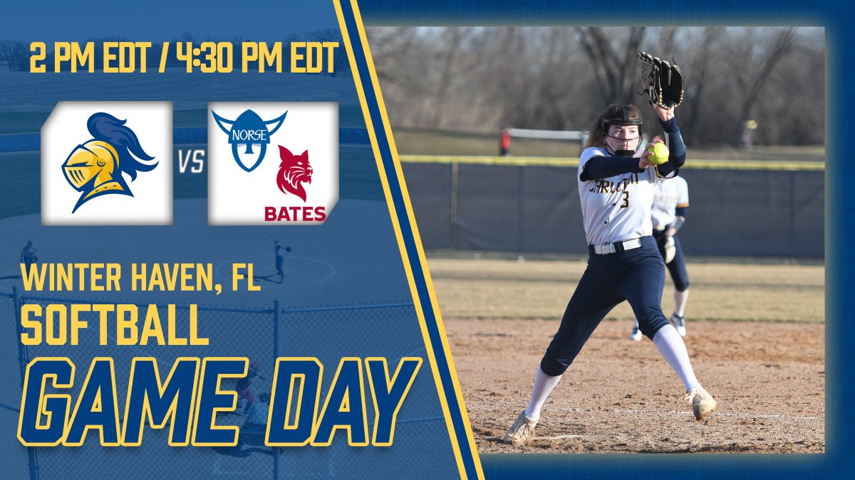 .@carletonsoftba1 has two games scheduled for Monday in Winter Haven, FL, as the Knights face Luther College (2:00 p.m. EDT) and Bates College (4:30 p.m. EDT). Live Video (subscription required): ow.ly/F3l450Nmfhc Live Stats (game vs. Bates): ow.ly/i3cg50Nmfhb #d3sb