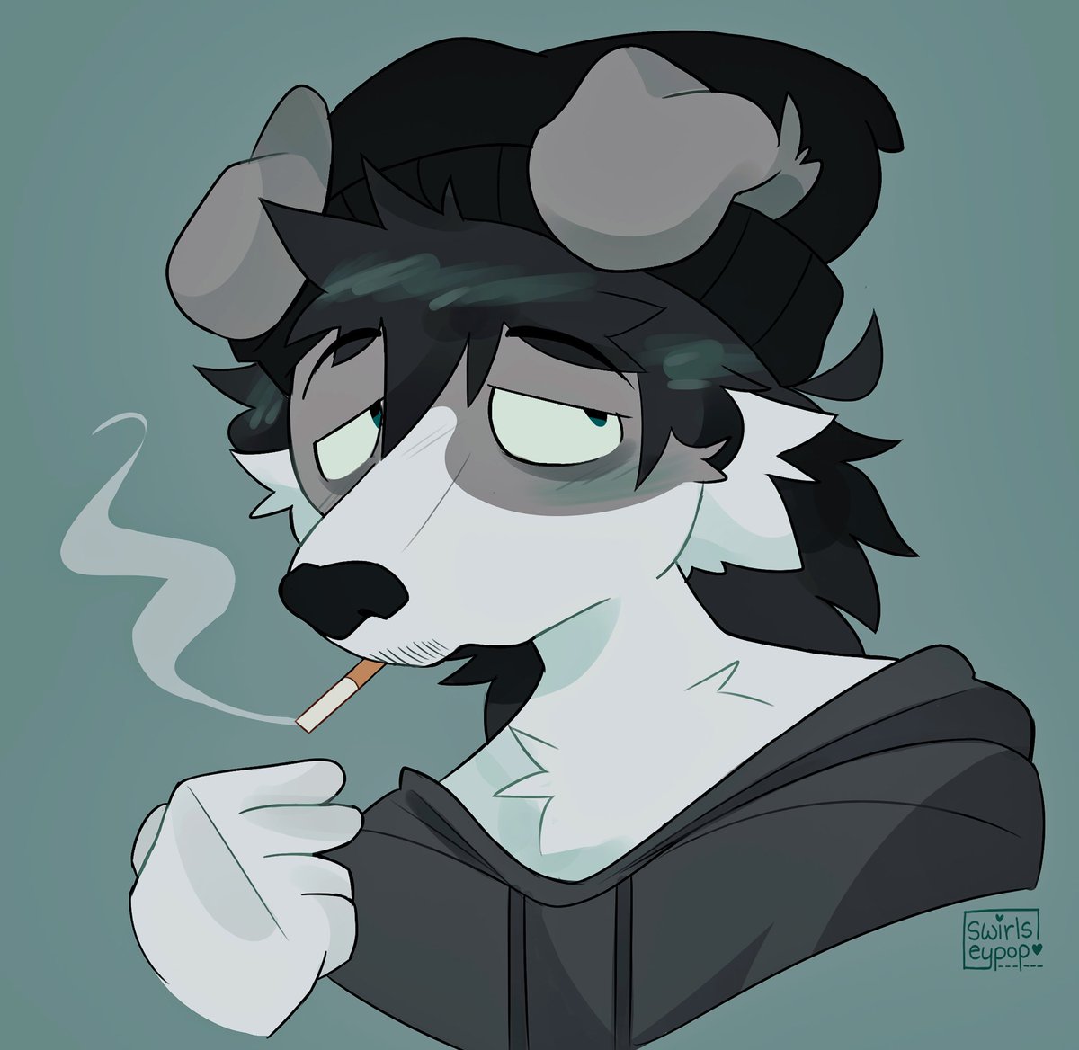 cigarette 1boy male focus smoking furry furry male animal ears  illustration images
