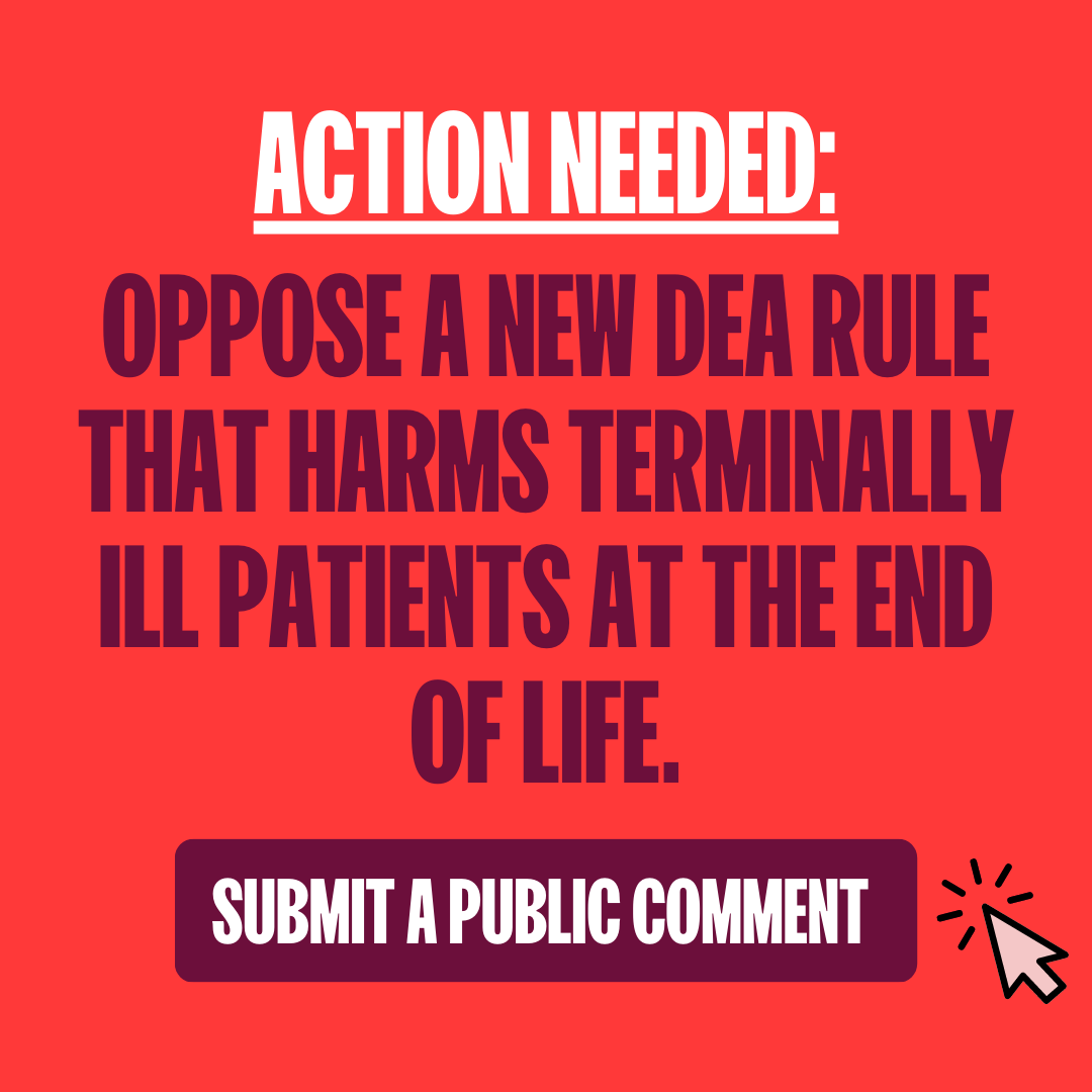DeathwDignity's tweet photo. URGENT ACTION: The DEA has proposed a rule change that would make it harder for terminally ill patients to access their doctors. We have 11 days to submit comments to oppose the rule. Join Death with Dignity and submit a comment now!
https://t.co/gV6lRN6QSX

#DeathWithDignity https://t.co/pDH98SIupb