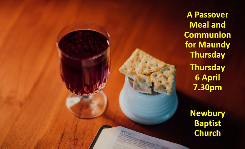 ThatchamBaptist's tweet photo. We are joining @NewburyBaptist for a Passover Meal and Maundy Thursday Service  on 6th April #newbury #baptistchurch #joinus https://t.co/qWzDa2UnLq