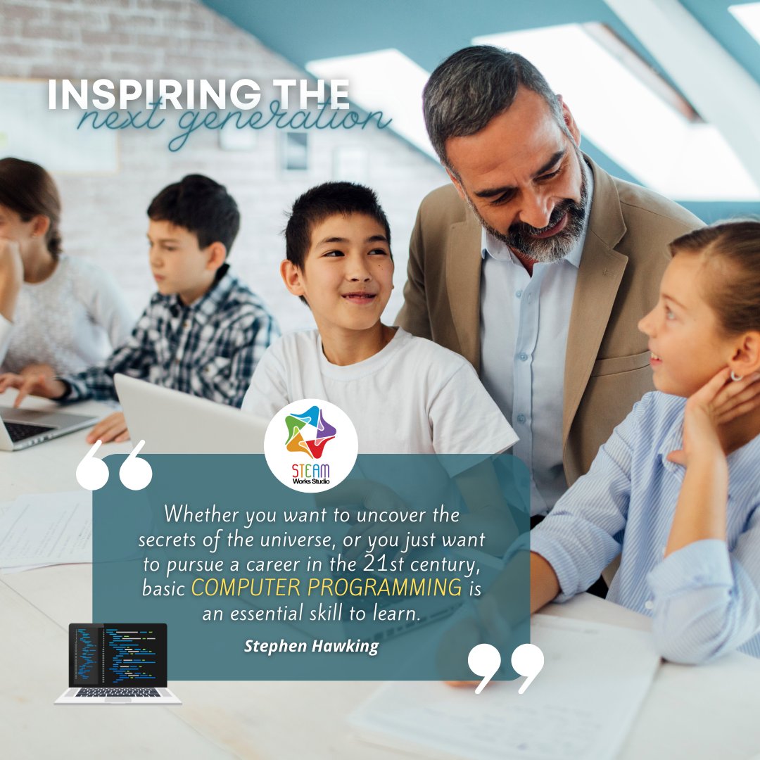 steamworks_ca's tweet photo. 👩‍💻👨‍💻 #WednesdayThoughts #quoteoftheday #STEAM #STEAMeducation #steamworksstudio #computerscience #computerprogramming #programming #coding #CodingForKids #scratchcoding #pythoncoding #javacoding #javascript #webdesigning #html5 #programmingforkids 

🔗https://t.co/XUNIs4f7am https://t.co/CzlpypLHB3