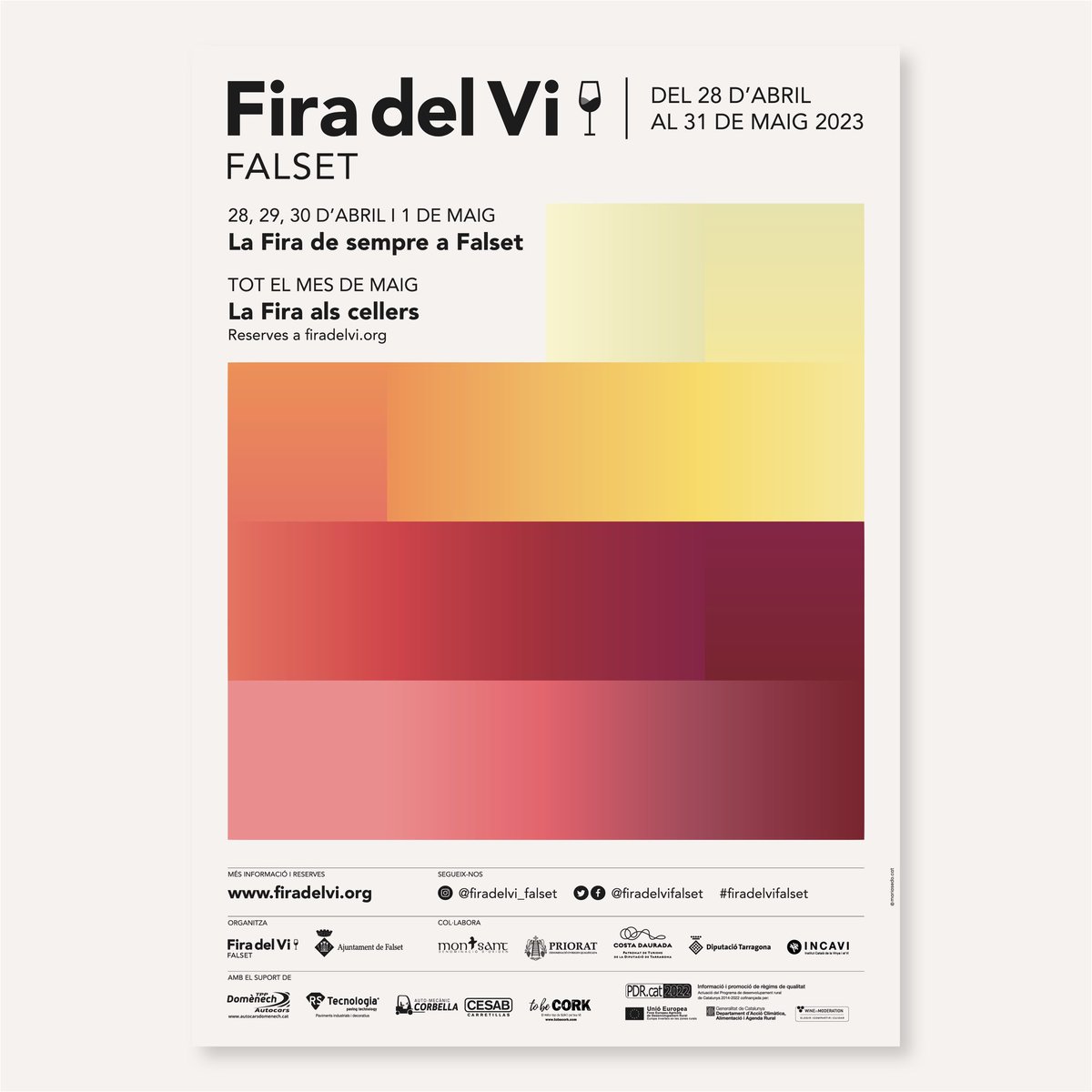 firadelvifalset's tweet photo. 🤩Ja el tenim aquí: el cartell de la Fira d’enguany, obra de la @maria_sedo retrata els colors i matisos dels vins que podreu tastar els dies 28, 29 i 30 d’abril i 1 de maig al recinte firal de Falset i durant tot el mes de maig als cellers de la @domontsant i la @doqpriorat ! https://t.co/p3Y7B1ofZs
