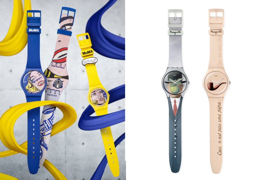 A chance to have Roy Lichtenstein or Rene Magritte on your wrist - new art watches by Swatch, available at MoMA: artsology.com/blog/2023/03/a…  #roylichtenstein #magritte #Swatch #moma #momastore #arthistory